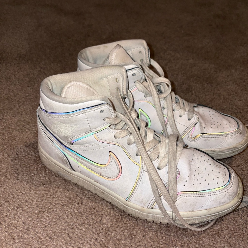 Nike White and Black High-Top Sneakers
